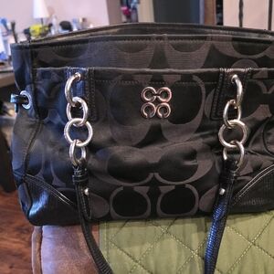 Coach Black Signature Shoulder Bag